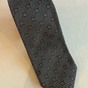 Hugo Boss Silk Neck Tie Black & Gold 3” Wide